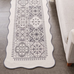 지오_아이보리 자카드 쇼파매트 3인 65x170cm