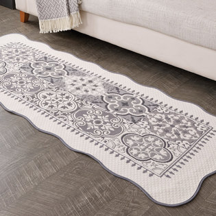 지오_아이보리 자카드 쇼파매트 4인 65x240cm