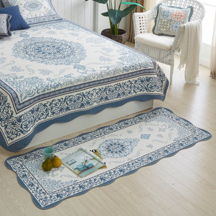 로얄페르시안_블루 자카드 쇼파매트 4인 65x240cm