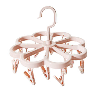 공간활용 360도 회전 16개 빨래집게 원형 미니건조대