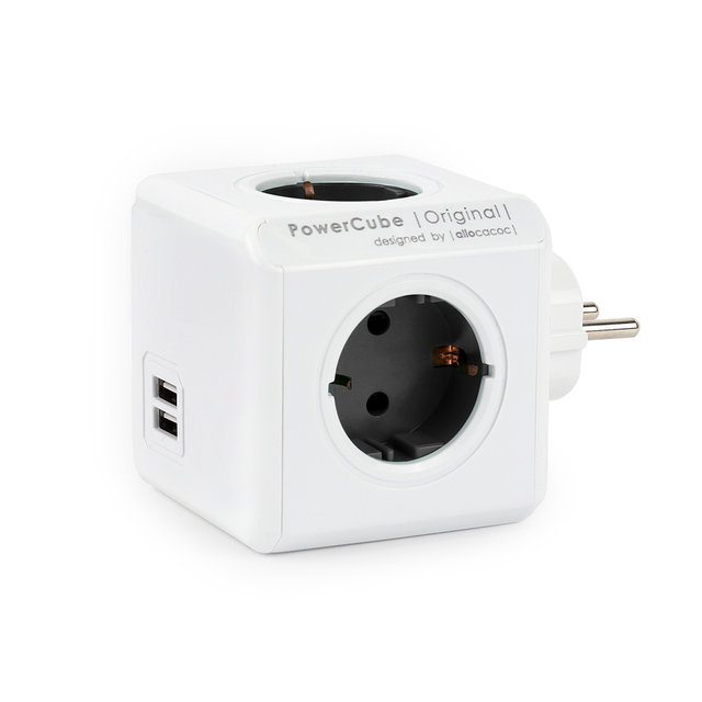 파워큐브 오리지널 화이트 USB 4구 디자인 멀티탭 콘센트