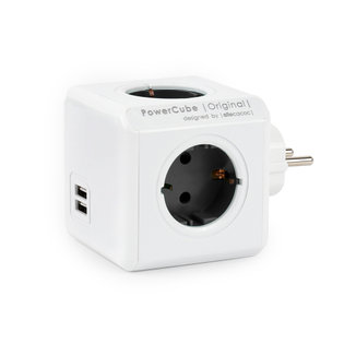 파워큐브 오리지널 화이트 USB 4구 디자인 멀티탭 콘센트