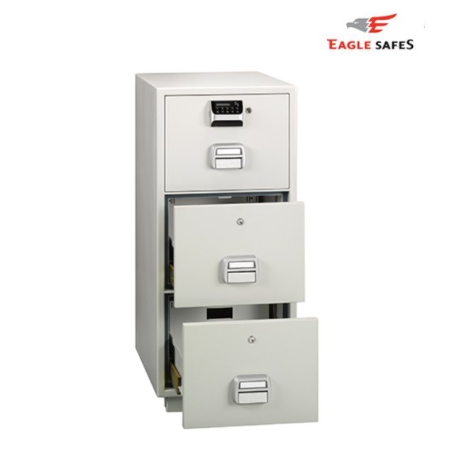 사무용금고 SF-680-3EKK 화이트 내화화일금고 캐비넷금고