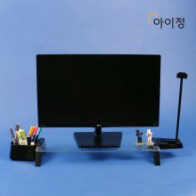 스마트독브릿지 모니터받침대 S294 투명유리/블랙