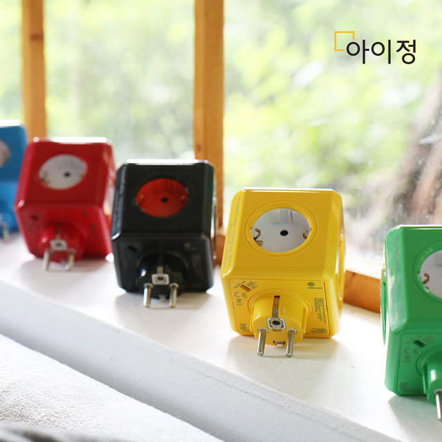 파워큐브 오리지널 올컬러 그린 멀티탭 콘센트