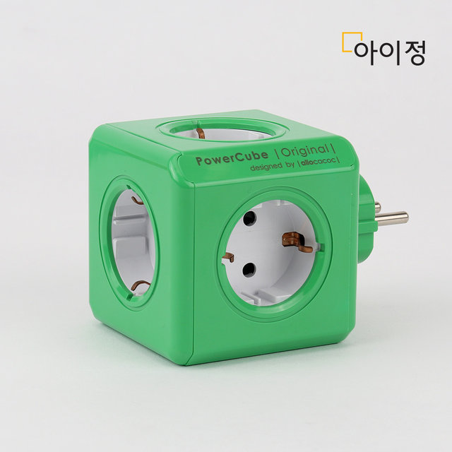파워큐브 오리지널 올컬러 그린 멀티탭 콘센트