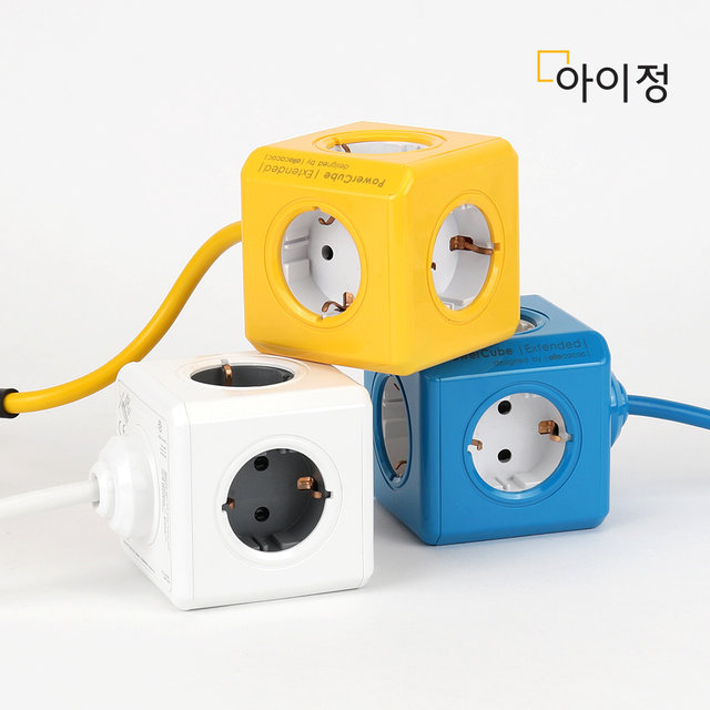 파워큐브 올컬러 5구 1.5M 블루 멀티탭 콘센트
