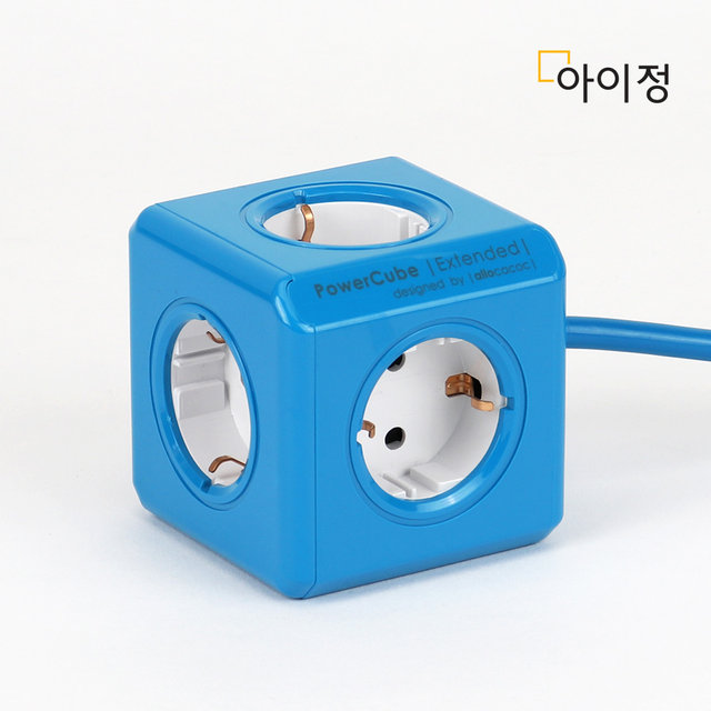 파워큐브 올컬러 5구 1.5M 블루 멀티탭 콘센트
