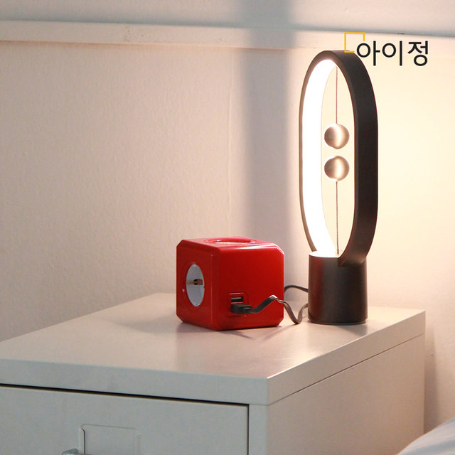 파워큐브 올컬러 USB 4구 1.5M 레드 멀티탭 콘센트