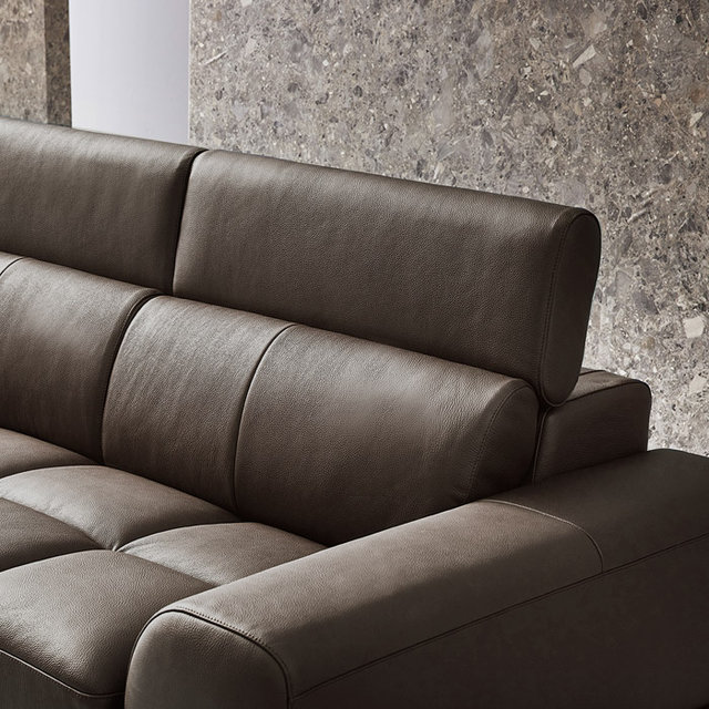 [단독][롯데3만증정]로벨 3인 기능성 이태리 천연면피 소가죽 소파+스툴