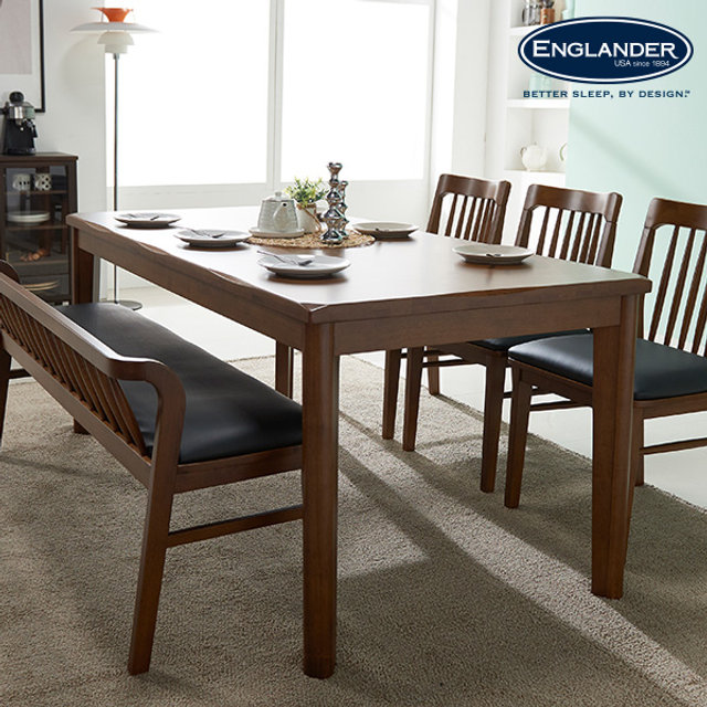 [비밀특가]솔리드 고무나무 원목 6인용 식탁(의자 미포함)