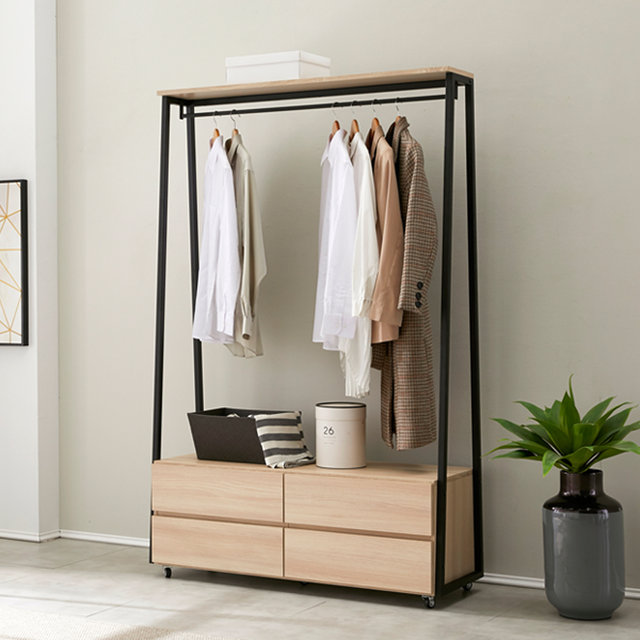 아이앤 레버티 1200 2단서랍 이동식 행거 SY