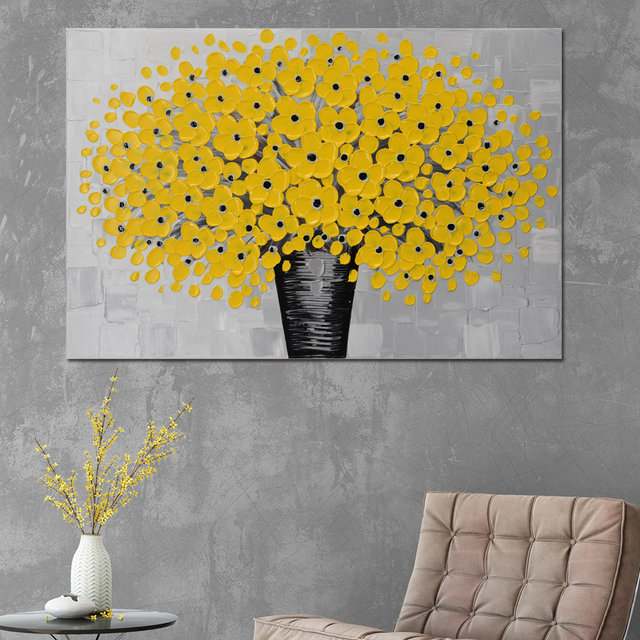 인테리어 캔버스액자 핸드메이드 그림 메리골드2