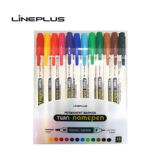Lineplus 12색 트윈네임펜세트 네임펜T