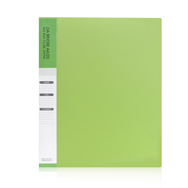 A4 20매 링 클리어화일 연두(속지추가가능)