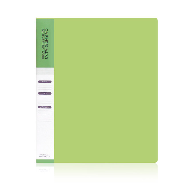 A4 60매 링 클리어화일 연두(속지추가가능)