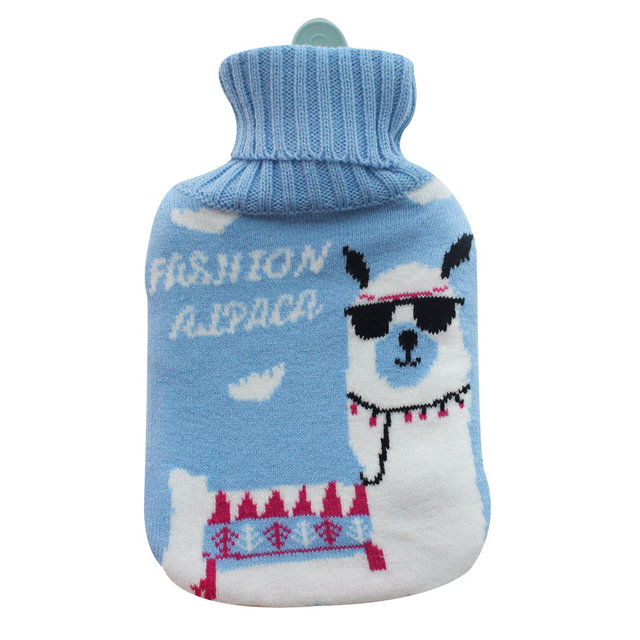 니트커버형 핫팩 물주머니 찜질팩 1L-블루