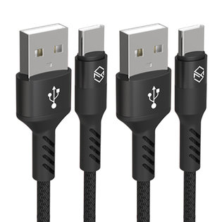 1+1 로프 C타입 고속충전 케이블 2M - 블랙(2개)