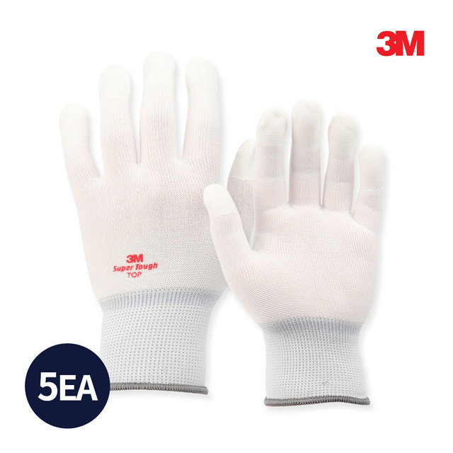3M 안전장갑 슈퍼터프 탑 화이트 5개입