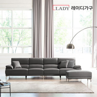  레이디가구 끌레망 천연소가죽 면피소파 6인용+스툴 