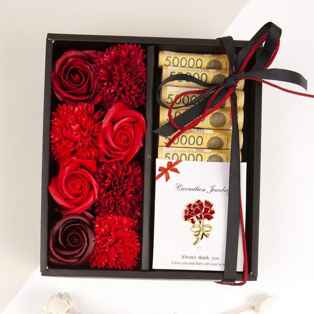 [NeeGee] 프리미엄 비누꽃 용돈박스_브로치포함