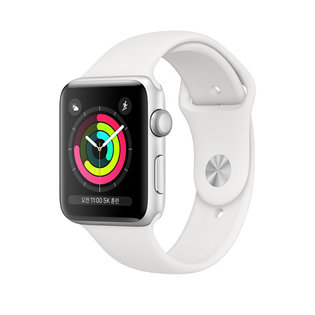 애플워치 3 38mm GPS 실버 알루미늄 케이스 화이트스포츠밴드