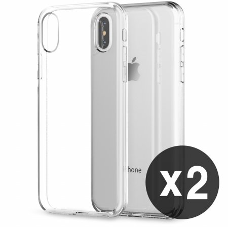  1+1 에어클로 아이폰X/XS 핸드폰 투명 케이스 (2개)