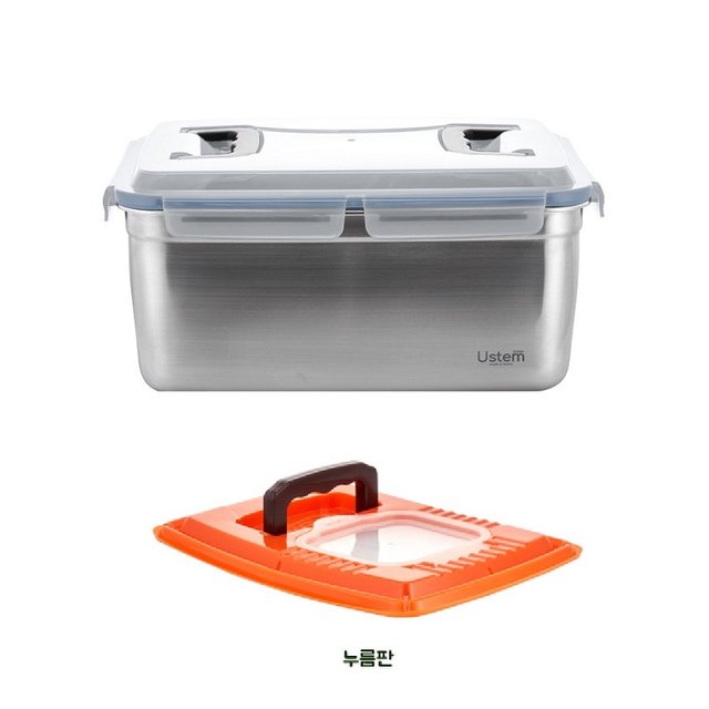 어스템 스텐플러스 대용량 김치통 9500ml [USTEM-K1] 누름판 포함