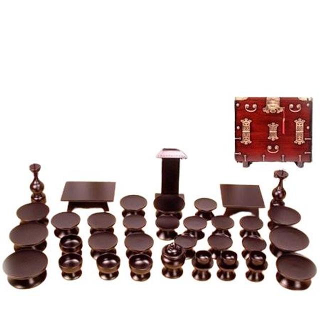 [국내산 정품 남원동천목기] 남원동천 천연 옻칠제기37P + 제기함(향로반상증정)