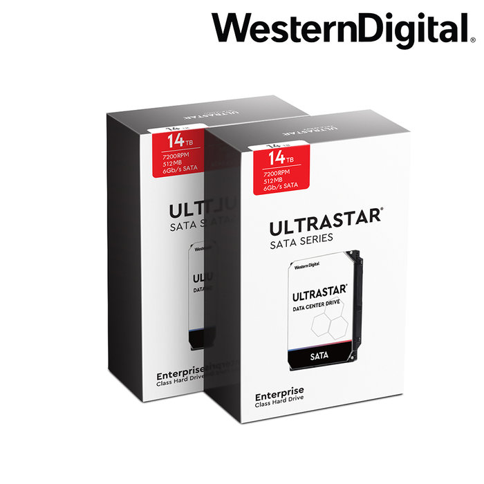 웨스턴디지털 WD Ultrastar DC HC530 14TBx2 28TB SATA3 WUH721414ALE6L4 2PACK 패키지 총판