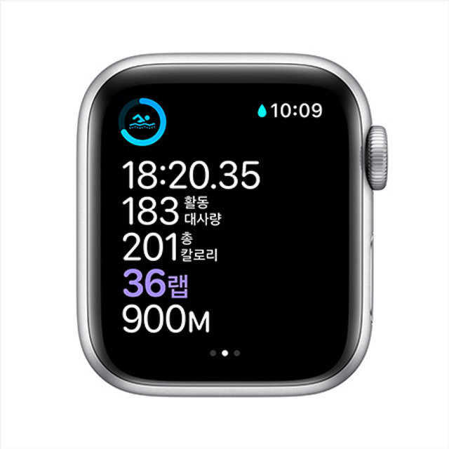 애플워치 6 GPS 40mm 실버 알루미늄 케이스 화이트스포츠밴드