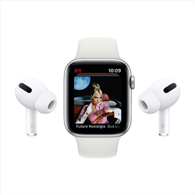 애플워치 6 GPS 40mm 실버 알루미늄 케이스 화이트스포츠밴드