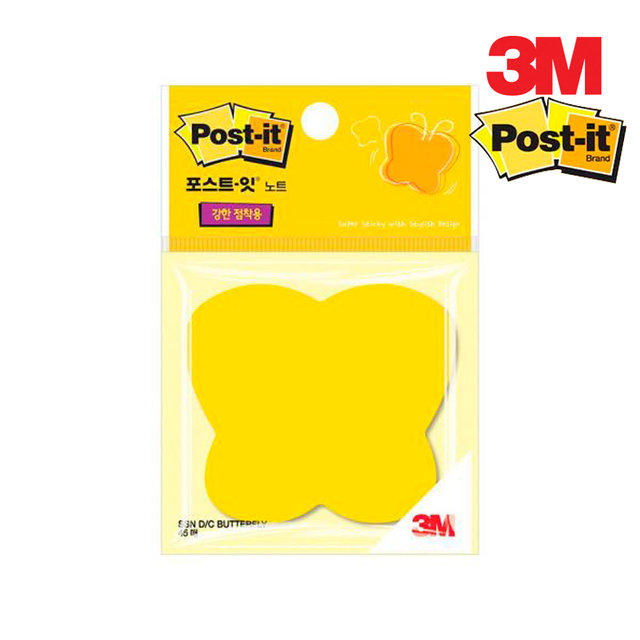 3M 포스트잇 강한점착용 모양노트 나비 3686