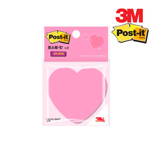 3M 포스트잇 강한점착용 모양노트 하트 3495