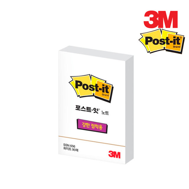 3M 포스트잇 강한점착용 노트 656 화이트5742