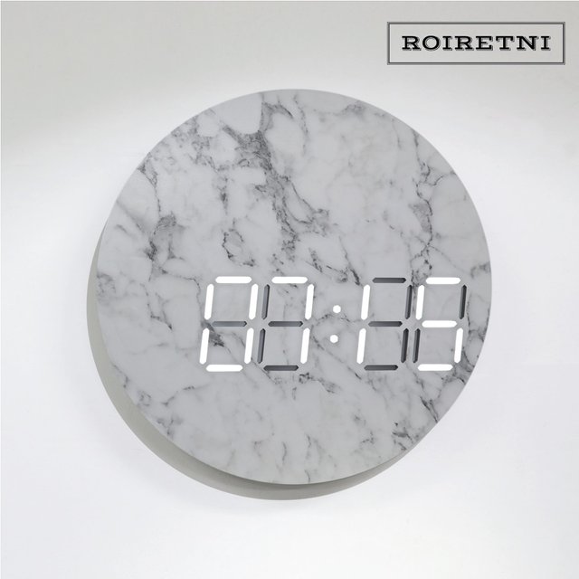 룬클락 마블 Roon Marble LED 벽시계 (전선색상 반투명 3m)