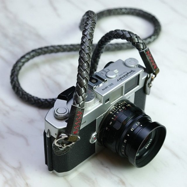[Barton1972] 바톤 스트랩 휩 레더 실버 Leather Neck Strap Whip Silver Shade