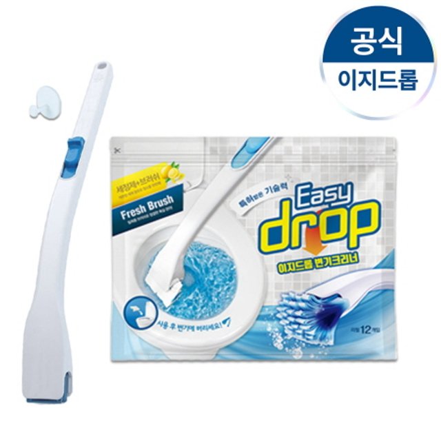 변기크리너 블루핸들1개+레몬향 리필1팩(12개입)