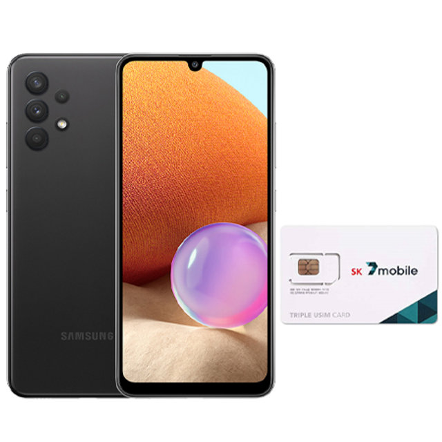 [자급제+알뜰폰유심] 갤럭시 A32, 어썸 블랙, 64GB, SM-A325NZKAKOO 