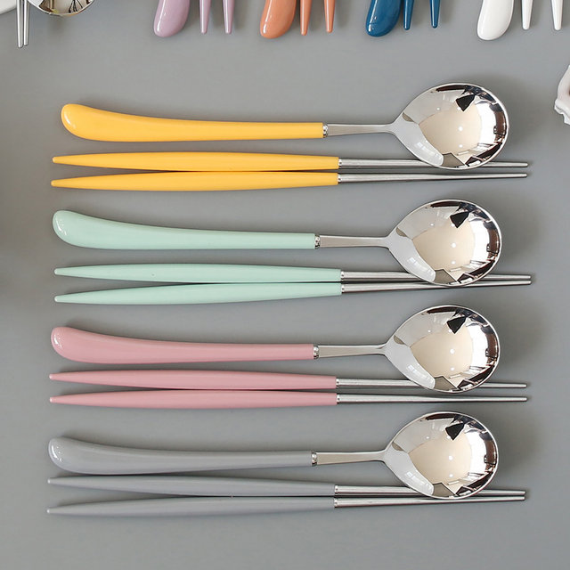 스완 실버 어른 수저 2종세트 - 라이트그린