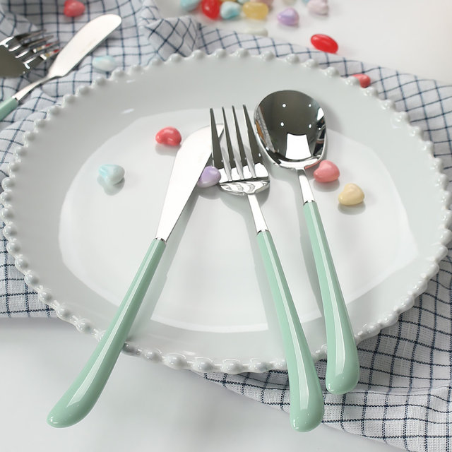스완 실버 커트러리 디너포크 - 라이트그린