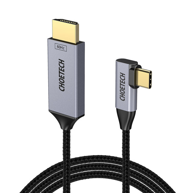 초텍 L자형 C타입 to HDMI 패브릭 케이블(1.8m) XCH-1803BK