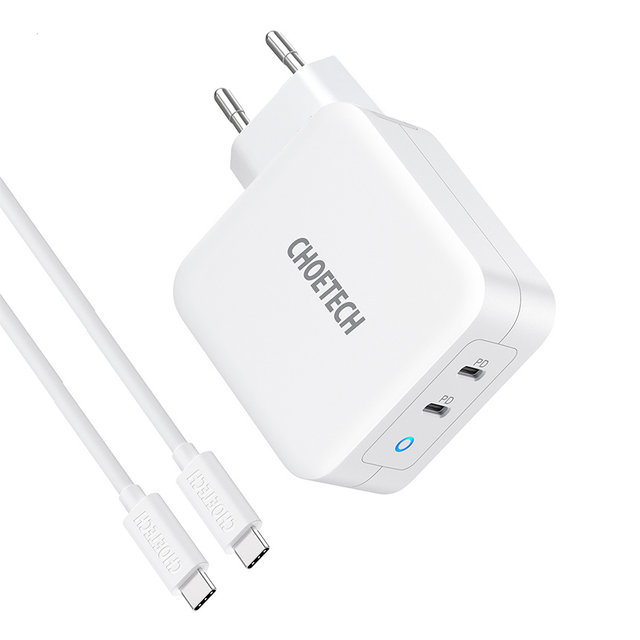 H 초텍 PD 100W GaN 듀얼 C타입충전기(케이블 포함) PD6008