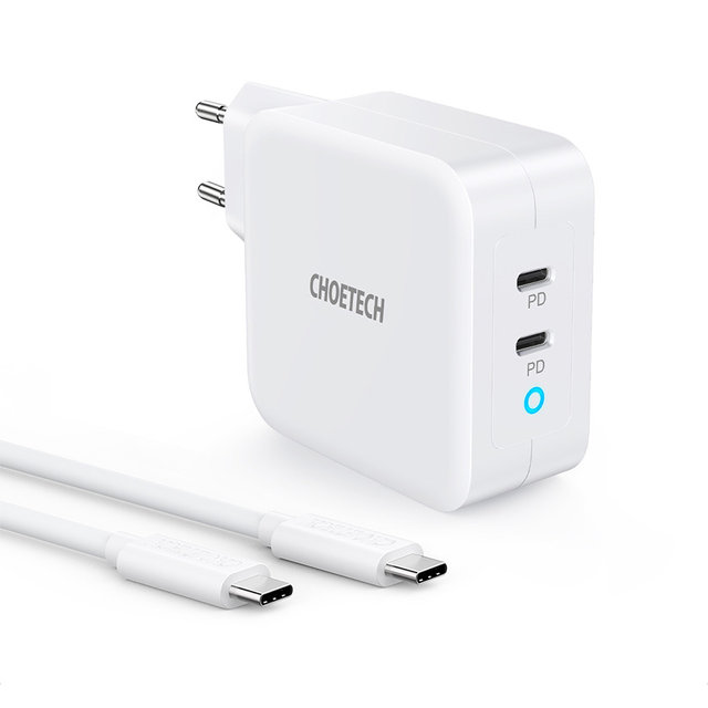 H 초텍 PD 100W GaN 듀얼 C타입충전기(케이블 포함) PD6008
