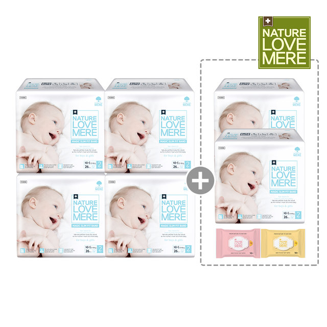 [특가] 매직슬림 밴드기저귀 소형 26매4+2팩+포켓2p