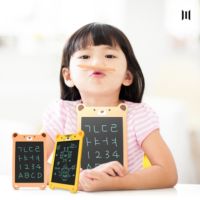 스케치몬키즈(곰) 8.5인치 동물캐릭터 전자노트 유아용 스케치북 어린이날선물 소근육발달 집중력향상 아이장난감