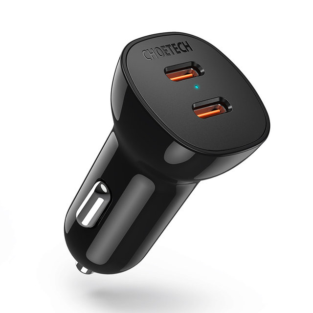 H 초텍 듀얼 USB-C 고속 차량충전기 TC0008