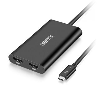 H 초텍 썬더볼트3 C타입 to 듀얼 HDMI 어댑터 HUB-H07