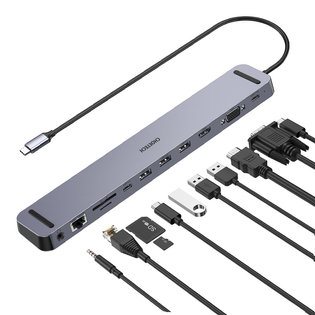 H 초텍 11in1 USB-C 멀티포트 도킹 스테이션 HUB-M20-GY