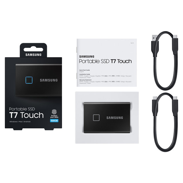 공식인증 포터블 외장SSD T7 Touch 1TB 블랙 MU-PC1T0K/WW (정품)